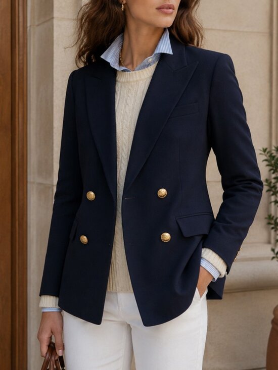 Lauren Ralph Lauren Jackets & Blazers - Lauren Ralph Lauren Old Money Navy Wool Double Breasted Blazer Size 8P